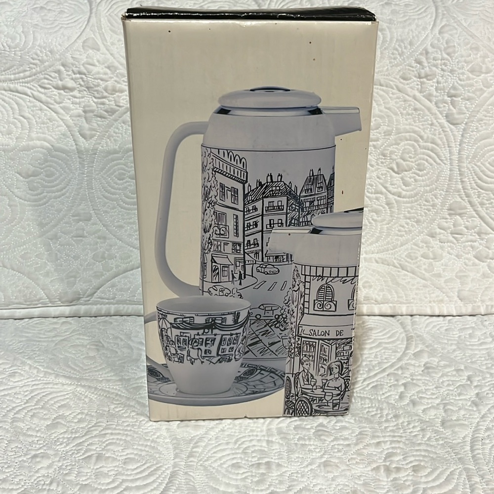Mikasa Parisian Scenes thermal carafe, new in box